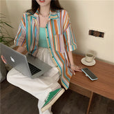 Camisa blusa vintage de rayas retro